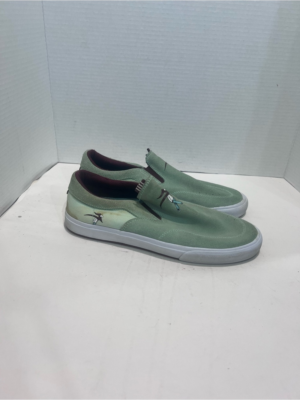 Men’s Slip-On Canvas Loafers in Sage Green
